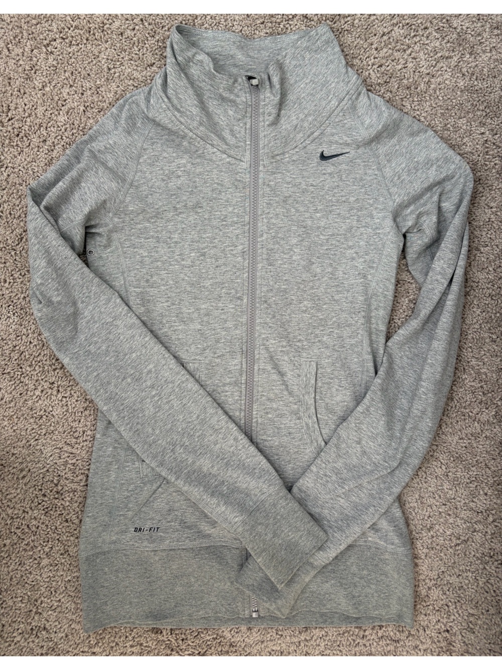Nike Women's Gray Dri-FIT Full-Zip Jacket #workout #nike #gym #running #cute